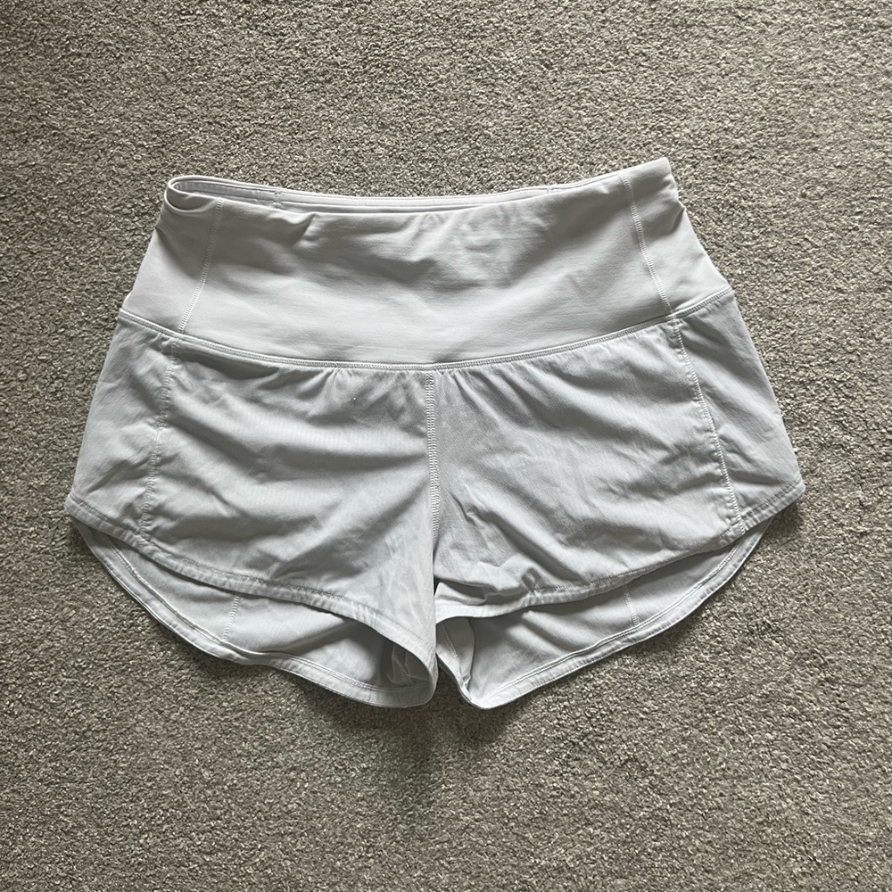 White lululemon speed ups 2.5 inch and size 4